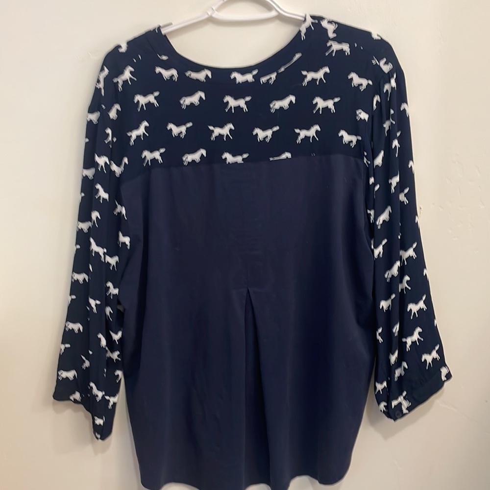Anthropology Porridge Horse Patterned Top XL - Picture 4 of 7